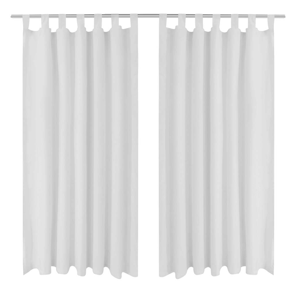 Vidaxl rideaux micro-satin avec anneaux 140 x 175 cm 2 pièces (crème)