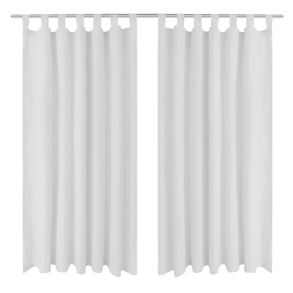 Vidaxl rideaux micro-satin avec anneaux 140 x 175 cm 2 pièces (crème)