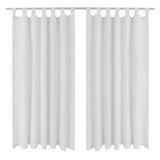 Vidaxl rideaux micro-satin avec anneaux 140 x 175 cm 2 pièces (crème)