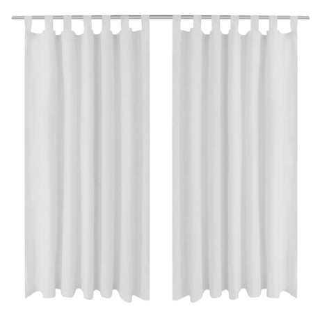 Vidaxl rideaux micro-satin avec anneaux 140 x 175 cm 2 pièces (crème)