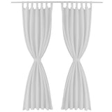 Vidaxl rideaux micro-satin avec anneaux 140 x 175 cm 2 pièces (crème)