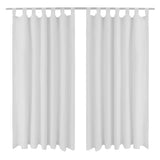 Vidaxl Micro-satin rideaux avec anneaux 140 x 225 cm 2 pièces (blanc)