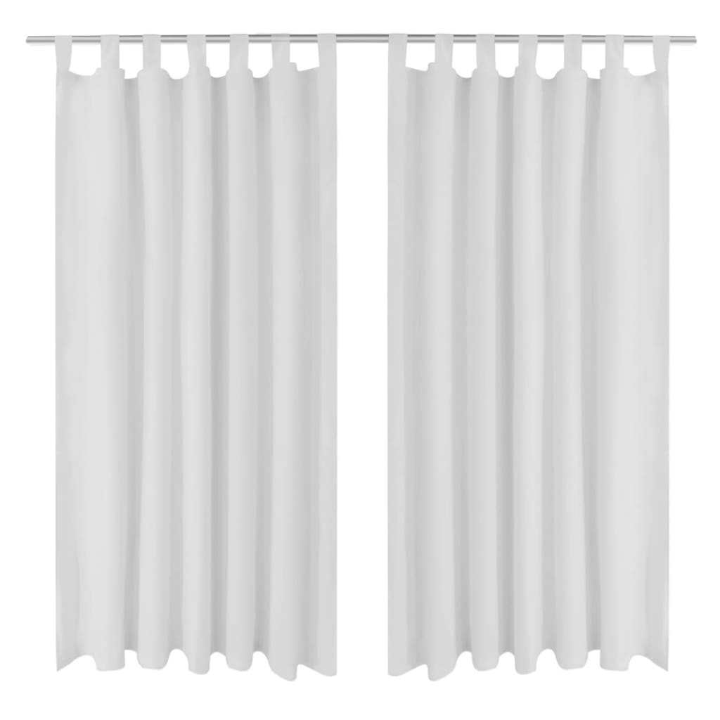 Vidaxl rideaux micro satin avec anneaux 140 x 245 cm 2 pièces (blanc)