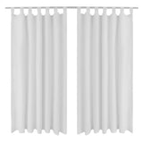 Vidaxl rideaux micro satin avec anneaux 140 x 245 cm 2 pièces (blanc)