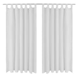 Cortinas de micro-satina Vidaxl con anillos 140 x 245 cm 2 piezas (blanco)