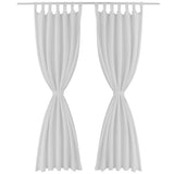 Vidaxl rideaux micro satin avec anneaux 140 x 245 cm 2 pièces (blanc)