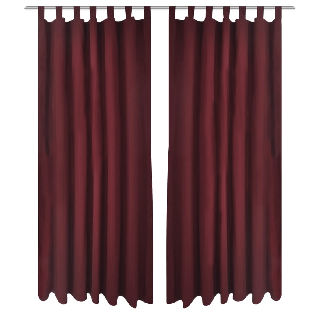 Tende da micro-satina Vidaxl con anelli 140 x 175 cm 2 pezzi (vino rosso)