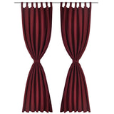 Vidaxl Micro-satin rideaux avec anneaux 140 x 175 cm 2 pièces (rouge à vin)