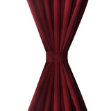 Vidaxl Micro-satin rideaux avec anneaux 140 x 175 cm 2 pièces (rouge à vin)