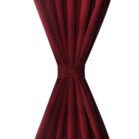 Vidaxl Micro-satin rideaux avec anneaux 140 x 225 cm 2 pièces (rouge à vin)