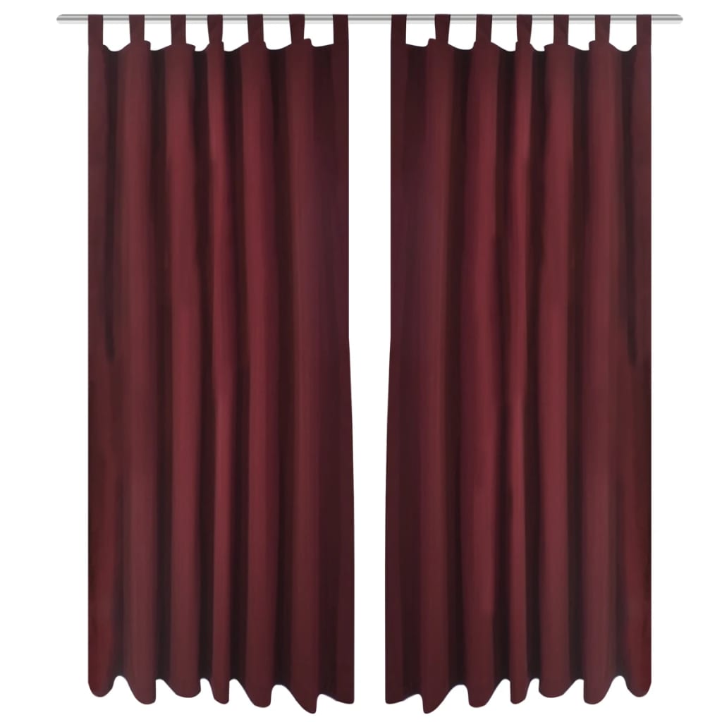 Tende da micro-satina Vidaxl con anelli 140 x 245 cm 2 pezzi (vino rosso)