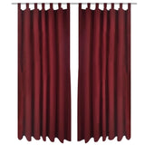 Tende da micro-satina Vidaxl con anelli 140 x 245 cm 2 pezzi (vino rosso)