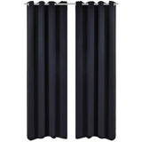 Rideaux vidaxl avec anneaux métalliques 135 x 245 cm 2 pièces (noir)