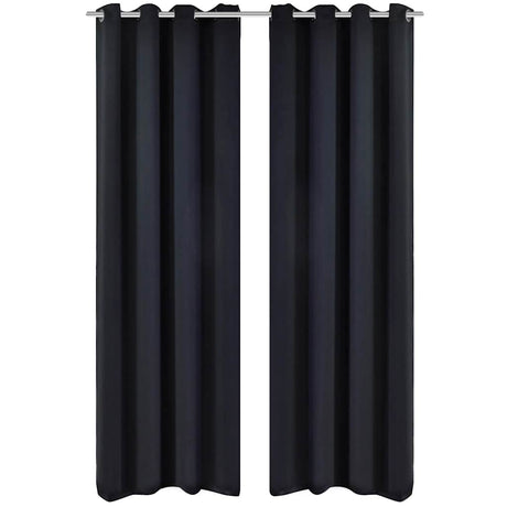 Rideaux vidaxl avec anneaux métalliques 135 x 245 cm 2 pièces (noir)
