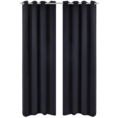 Rideaux vidaxl avec anneaux métalliques 135 x 245 cm 2 pièces (noir)