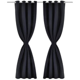 Rideaux vidaxl avec anneaux métalliques 135 x 245 cm 2 pièces (noir)