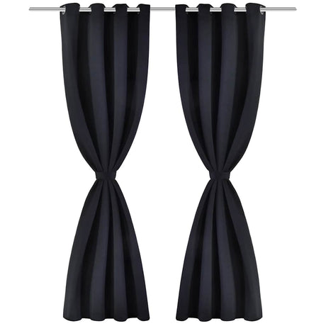Rideaux vidaxl avec anneaux métalliques 135 x 245 cm 2 pièces (noir)