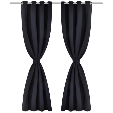 Rideaux vidaxl avec anneaux métalliques 135 x 245 cm 2 pièces (noir)