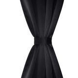 Rideaux vidaxl avec anneaux métalliques 135 x 245 cm 2 pièces (noir)