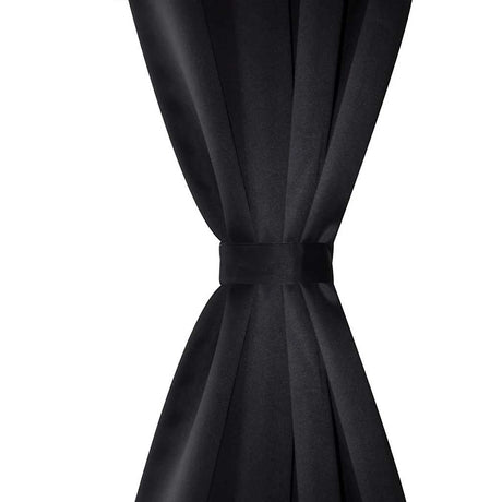 Rideaux vidaxl avec anneaux métalliques 135 x 245 cm 2 pièces (noir)