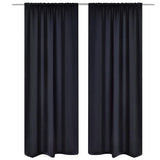 Rideaux vidaxl avec des emplacements 135 x 245 cm noirs 2 sts