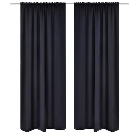 Rideaux vidaxl avec des emplacements 135 x 245 cm noirs 2 sts