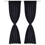 Rideaux vidaxl avec des emplacements 135 x 245 cm noirs 2 sts