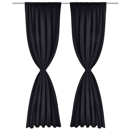 Rideaux vidaxl avec des emplacements 135 x 245 cm noirs 2 sts