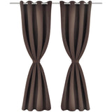 Rideaux vidaxl avec anneaux en métal 135 x 245 cm 2 pièces (marron)