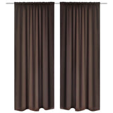 Vidaxl gardiner med slots 135 x 245 cm brune 2 stk