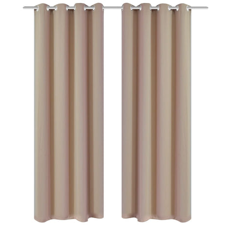 Rideaux vidaxl avec anneaux en métal 135 x 245 cm 2 pièces (crème)
