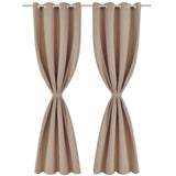 Rideaux vidaxl avec anneaux en métal 135 x 245 cm 2 pièces (crème)