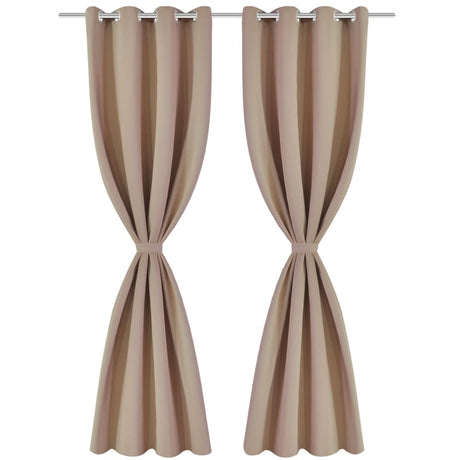 Rideaux vidaxl avec anneaux en métal 135 x 245 cm 2 pièces (crème)