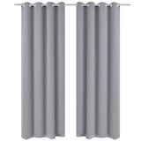 Rideaux vidaxl avec anneaux métalliques 135 x 245 cm 2 pièces (gris)