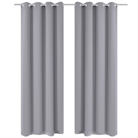 Rideaux vidaxl avec anneaux métalliques 135 x 245 cm 2 pièces (gris)