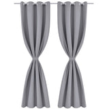 Rideaux vidaxl avec anneaux métalliques 135 x 245 cm 2 pièces (gris)