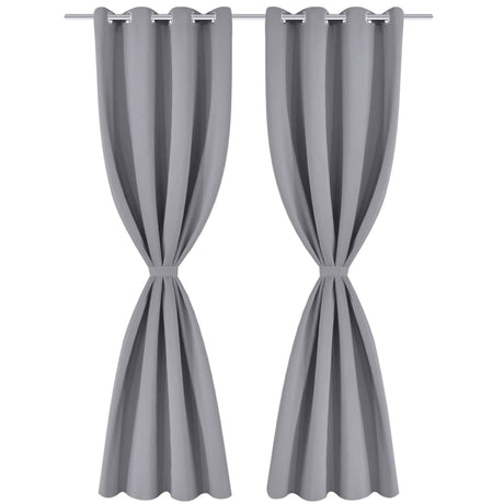 Rideaux vidaxl avec anneaux métalliques 135 x 245 cm 2 pièces (gris)