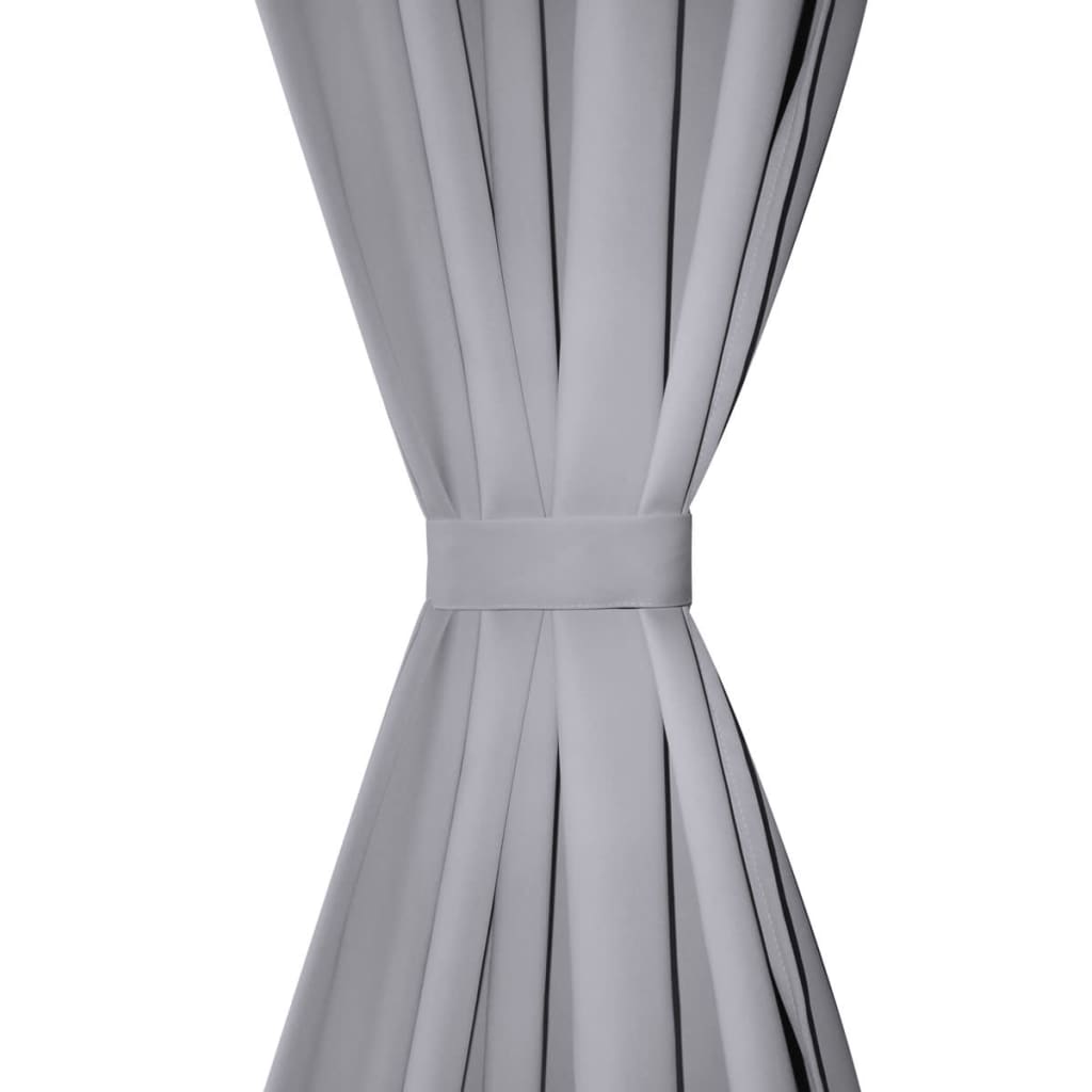 Rideaux vidaxl avec anneaux métalliques 135 x 245 cm 2 pièces (gris)
