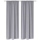 Rideaux vidaxl avec des emplacements 135 x 245 cm gris 2 sts