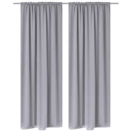 Rideaux vidaxl avec des emplacements 135 x 245 cm gris 2 sts