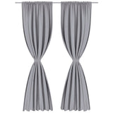 Rideaux vidaxl avec des emplacements 135 x 245 cm gris 2 sts