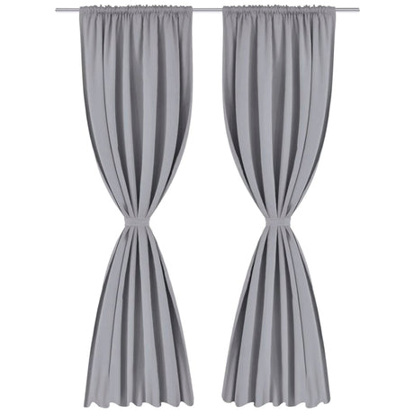 Rideaux vidaxl avec des emplacements 135 x 245 cm gris 2 sts