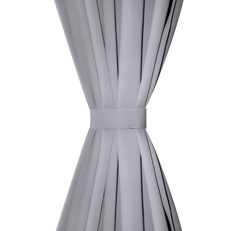 Rideaux vidaxl avec des emplacements 135 x 245 cm gris 2 sts