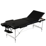 Vidaxl Massage pliable Tableau 3 zones avec cadre en aluminium (noir)