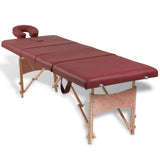 Vidaxl Massage table Collapsible with wooden frame (four parts red)