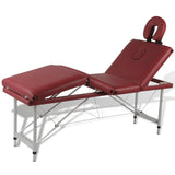 Vidaxl Massage table Collapsible with aluminum frame (four parts red)