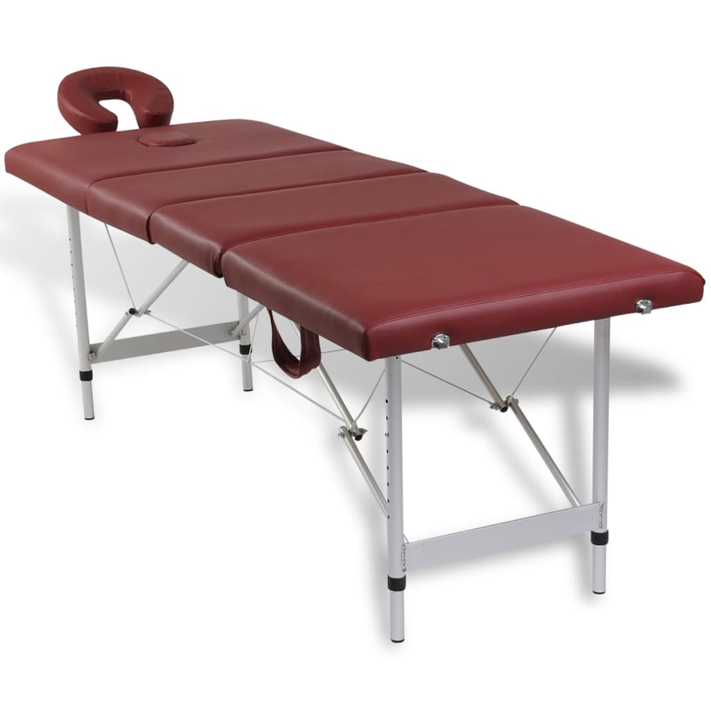 Vidaxl Massage table Collapsible with aluminum frame (four parts red)