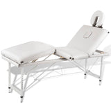 Vidaxl Massage table Collapsible with aluminum frame (four parts cream white)