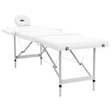 Table de massage Vidaxl pliable avec un cadre en aluminium (quatre parties crème blanche)