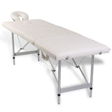 Vidaxl Massage table Collapsible with aluminum frame (four parts cream white)